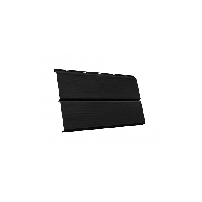 Металлический сайдинг Grand Line ЭкоБрус 0.5 мм GreenCoat Pural BT. matt с пленкой RR 33 черный (RAL 9005 черный)