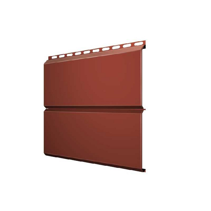 Металлический сайдинг Grand Line ЭкоБрус 0.5 мм PurLite Мatt RAL 8004 терракота