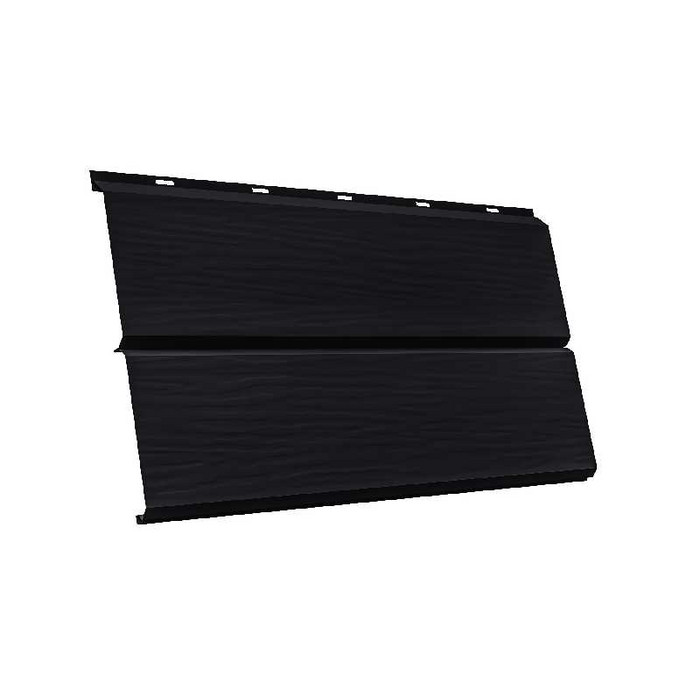 Металлический сайдинг Grand Line ЭкоБрус 0.45 мм 3D Drap RAL 9005 черный