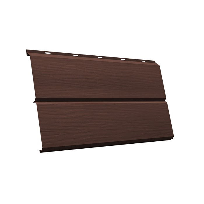 Металлический сайдинг Grand Line ЭкоБрус 0.45 мм 3D Drap ST RAL 8017 шоколад