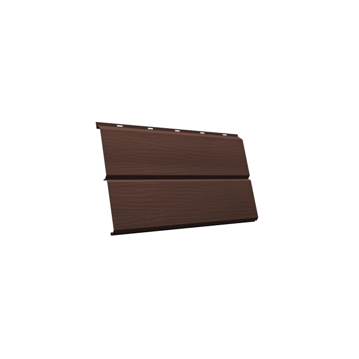 Металлический сайдинг Grand Line ЭкоБрус 3D 0.5 мм Atlas с пленкой RAL 8107 шоколад