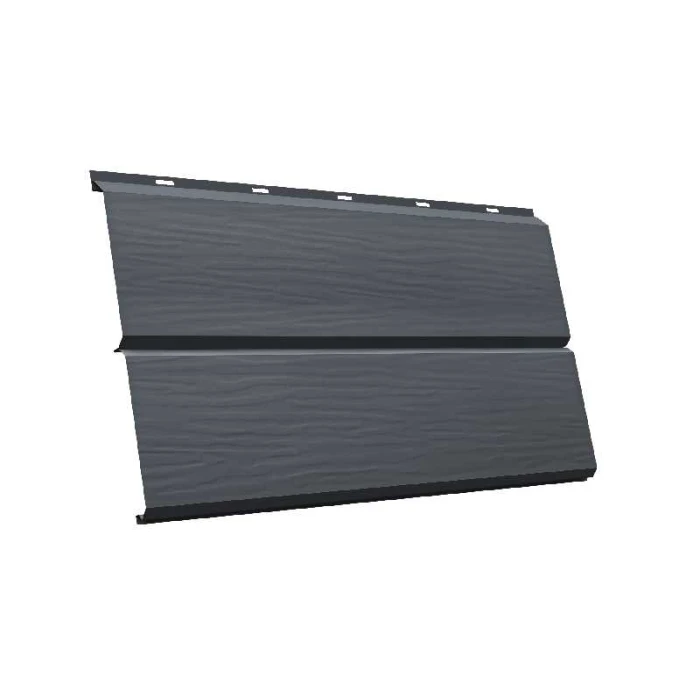 Металлический сайдинг Grand Line ЭкоБрус 3D 0.5 мм PurLite Мatt RAL 7024 мокрый асфальт