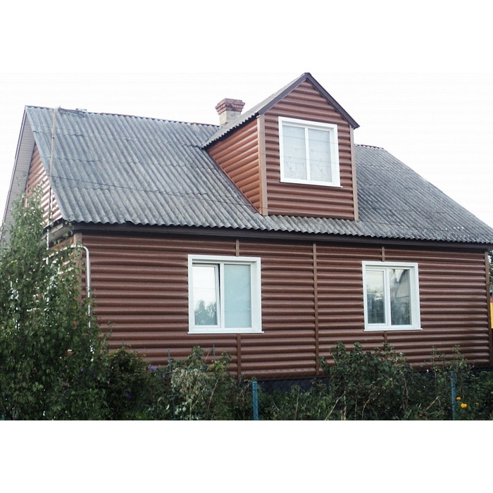 Металлический сайдинг Grand Line ЭкоБрус 3D 0.5 мм PurLite Мatt RAL 8017 шоколад фото 2