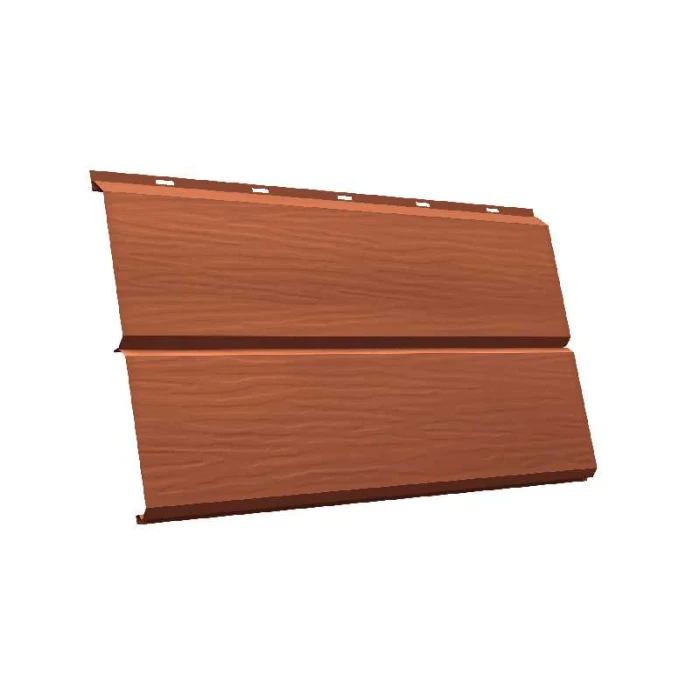 Металлический сайдинг Grand Line ЭкоБрус 3D 0.5 мм Satin Matt RAL 8004 теракота