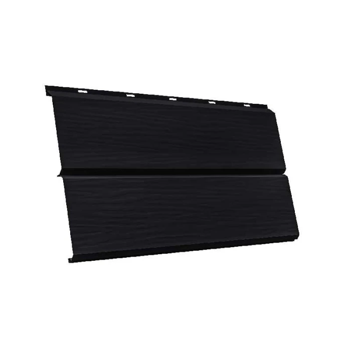 Металлический сайдинг Grand Line ЭкоБрус 3D 0.5 мм Satin Matt RAL 9005 черный