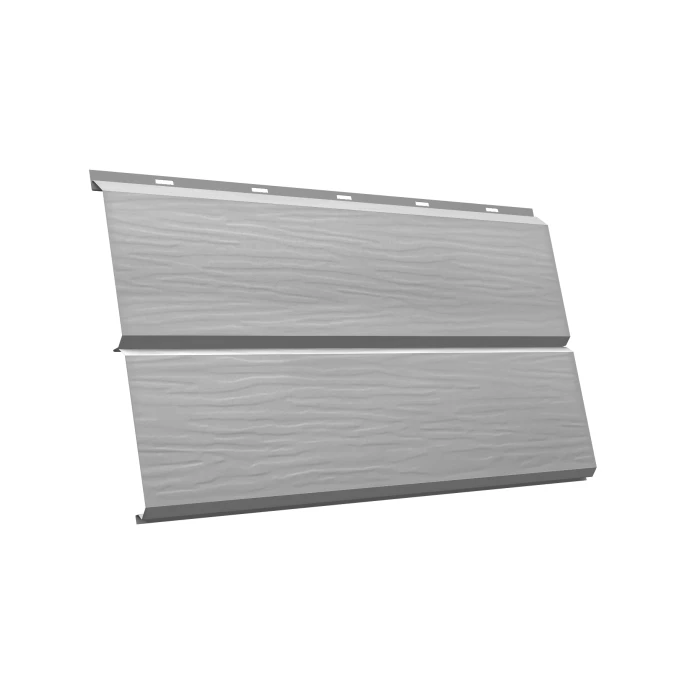 Металлический сайдинг Grand Line ЭкоБрус 3D 0.5 мм Satin с пленкой RAL 7004 сигнальный серый