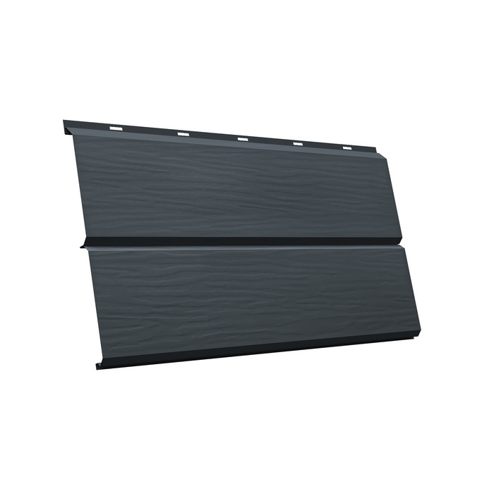 Металлический сайдинг Grand Line ЭкоБрус 3D 0.5 мм Satin с пленкой RAL 7016 антрацитово-серый