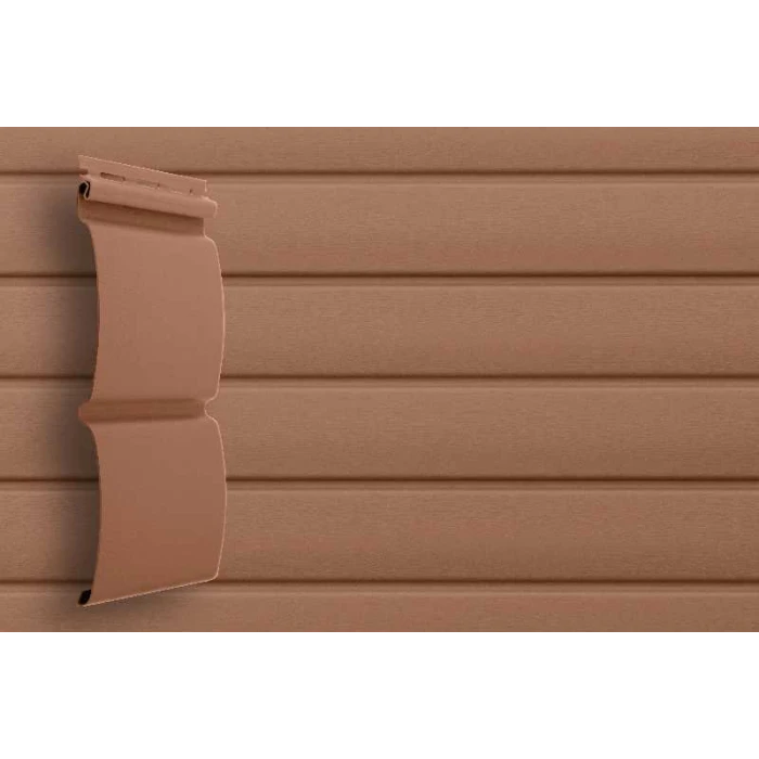 Виниловый сайдинг двухслойный Grand Line Блок-хаус Темно-бежевый 3.00