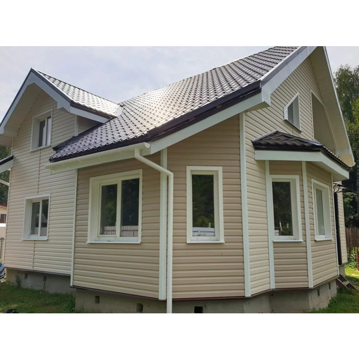 Виниловый сайдинг Grand Line Корабельная доска Слим Бежевый 2,7 фото 4