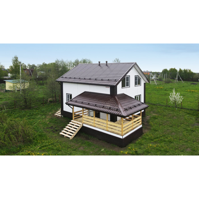 Виниловый сайдинг двухслойный Grand Line Natural-Брус Белый 3.00 фото 2