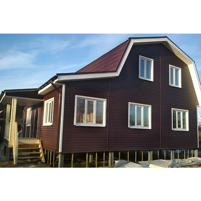 Виниловый сайдинг двухслойный Grand Line Natural-Брус Tundra Кедр 3.00 фото 2