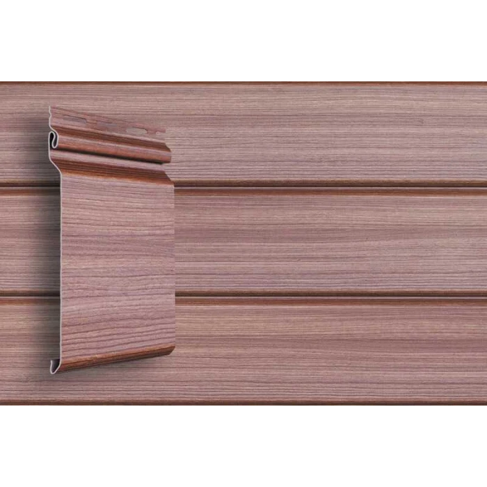 Виниловый сайдинг двухслойный Grand Line Natural-Брус Tundra Рябина 3.00