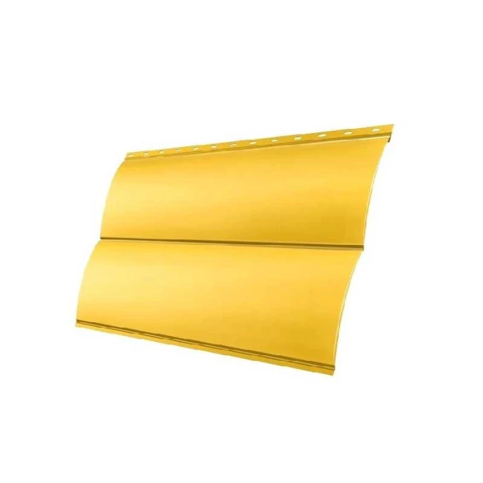 Металлический сайдинг Grand Line Сталь Блок-хаус 0.45 мм PE с пленкой RAL 1018 цинково-желтый