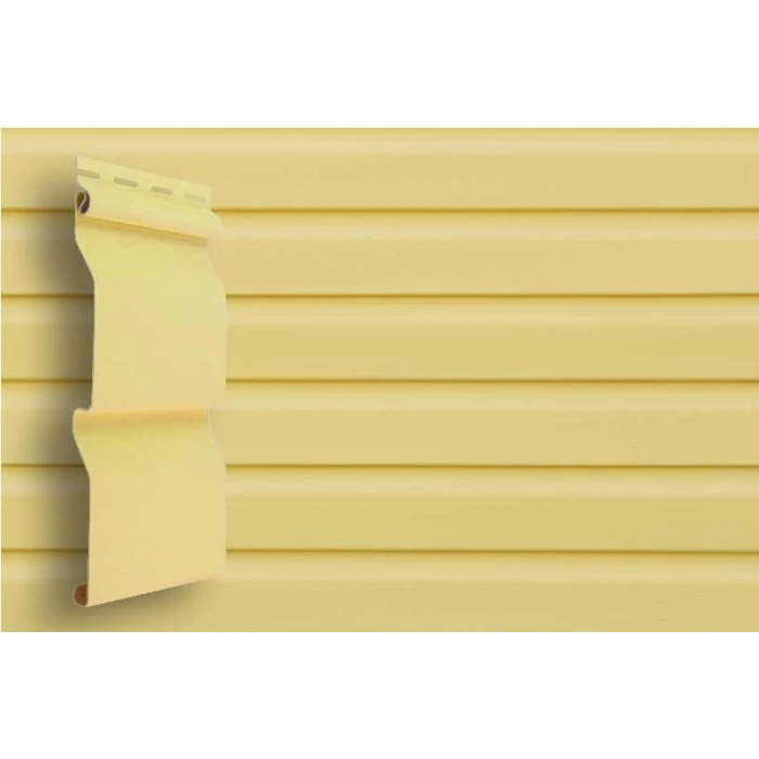 Виниловый сайдинг двухслойный Grand Line Корабельная доска Слим Золотой песок 3.00