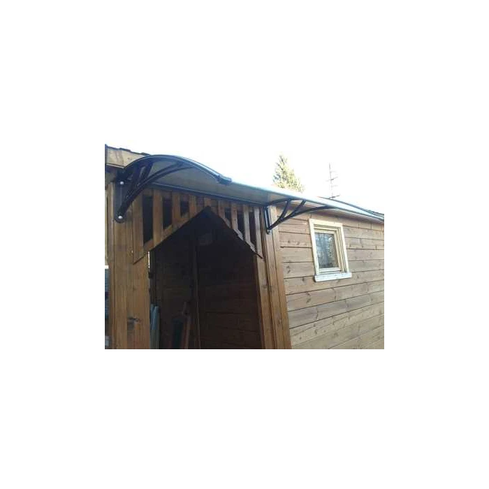 Козырьки Krovent из поликарбоната 1500х930х280 серебристый (чер. кроншт)