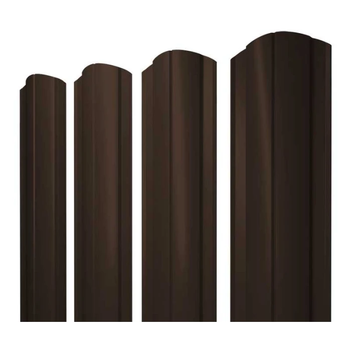 Штакетник Круглый фигурный Grand Line 0,45 Полиэстер - double RAL 8017 Ral Шоколад