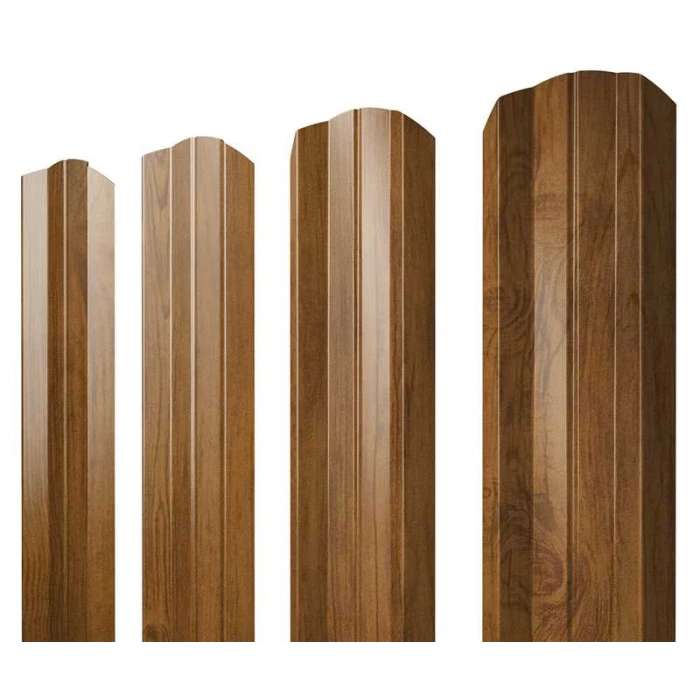 Штакетник М-образный А фигурный Grand Line 0,4 Print Premium Golden Wood Golden Wood